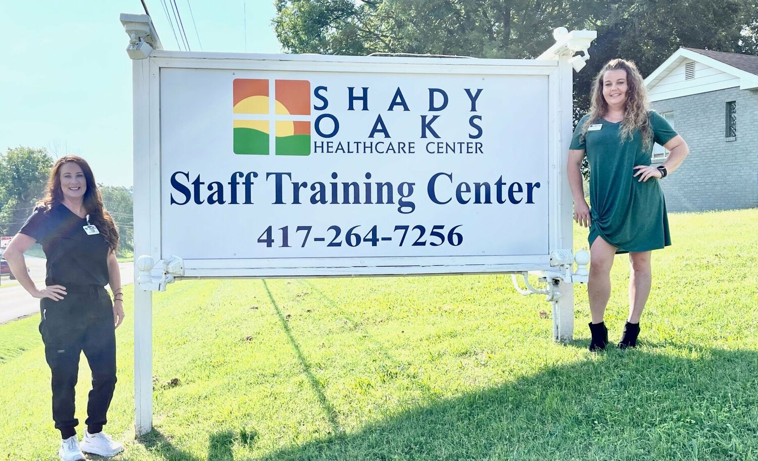 New leaders at Shady Oaks Healthcare in Thayer are Lynsey Miller, director of nursing, left, and Tiffani Allen, administrator.
