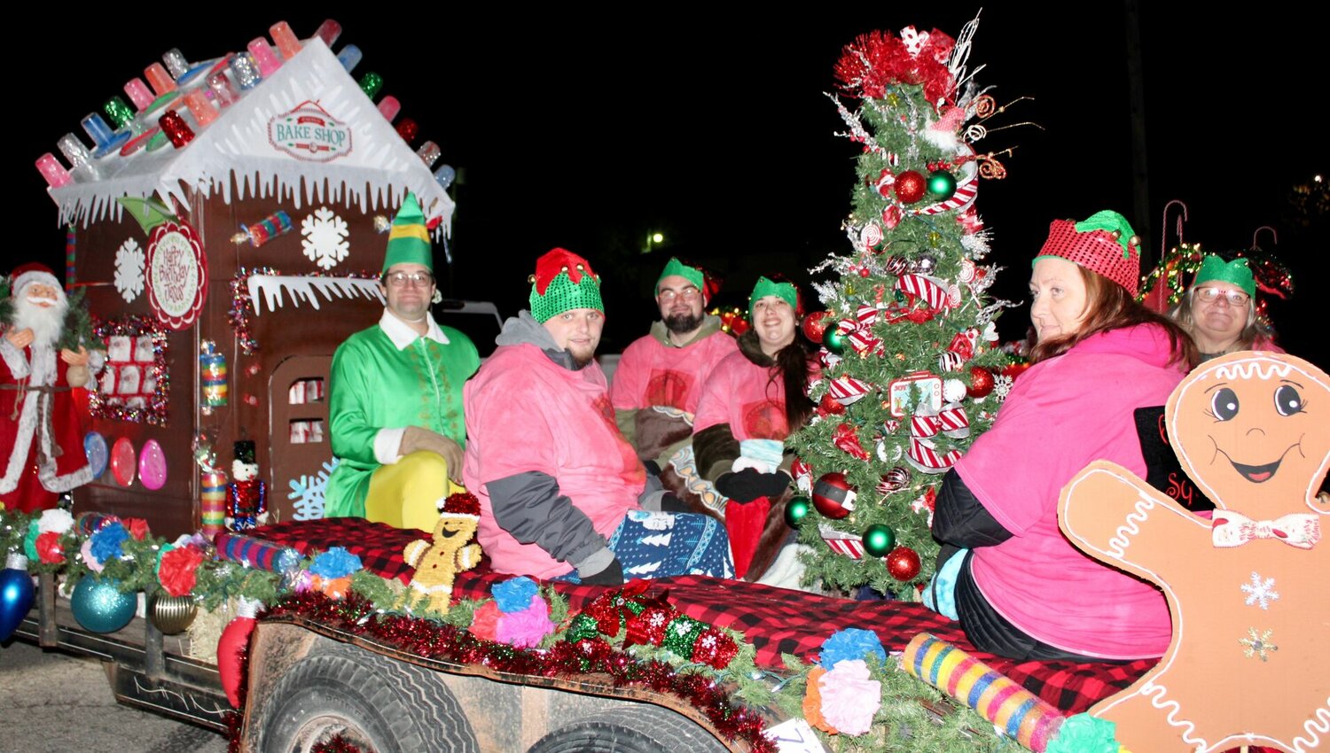This float with a "Buddy the Elf" theme, entered by West Plains Special Olympics, won third place in this year's Willow Springs Christmas Parade, organized by the Willow Springs Chamber of Commerce. The overall theme of the parade was "Christmas at the Movies."